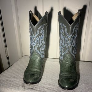 Cowtown Men’s semi-pointed ostrich cowboy boots